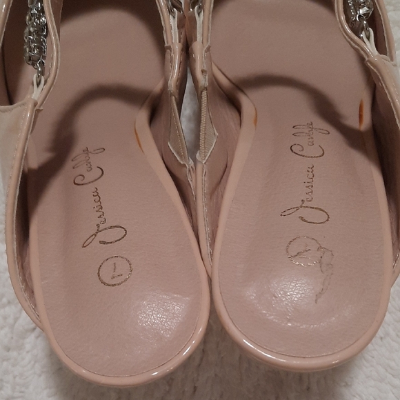 Jessica Carlyle Nude Heels with Rhinestone Strap - Picture 9 of 10